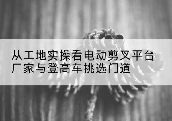 宁国电动剪叉升降平台厂家-从工地实操看电动剪叉平台厂家与登高车挑选门道